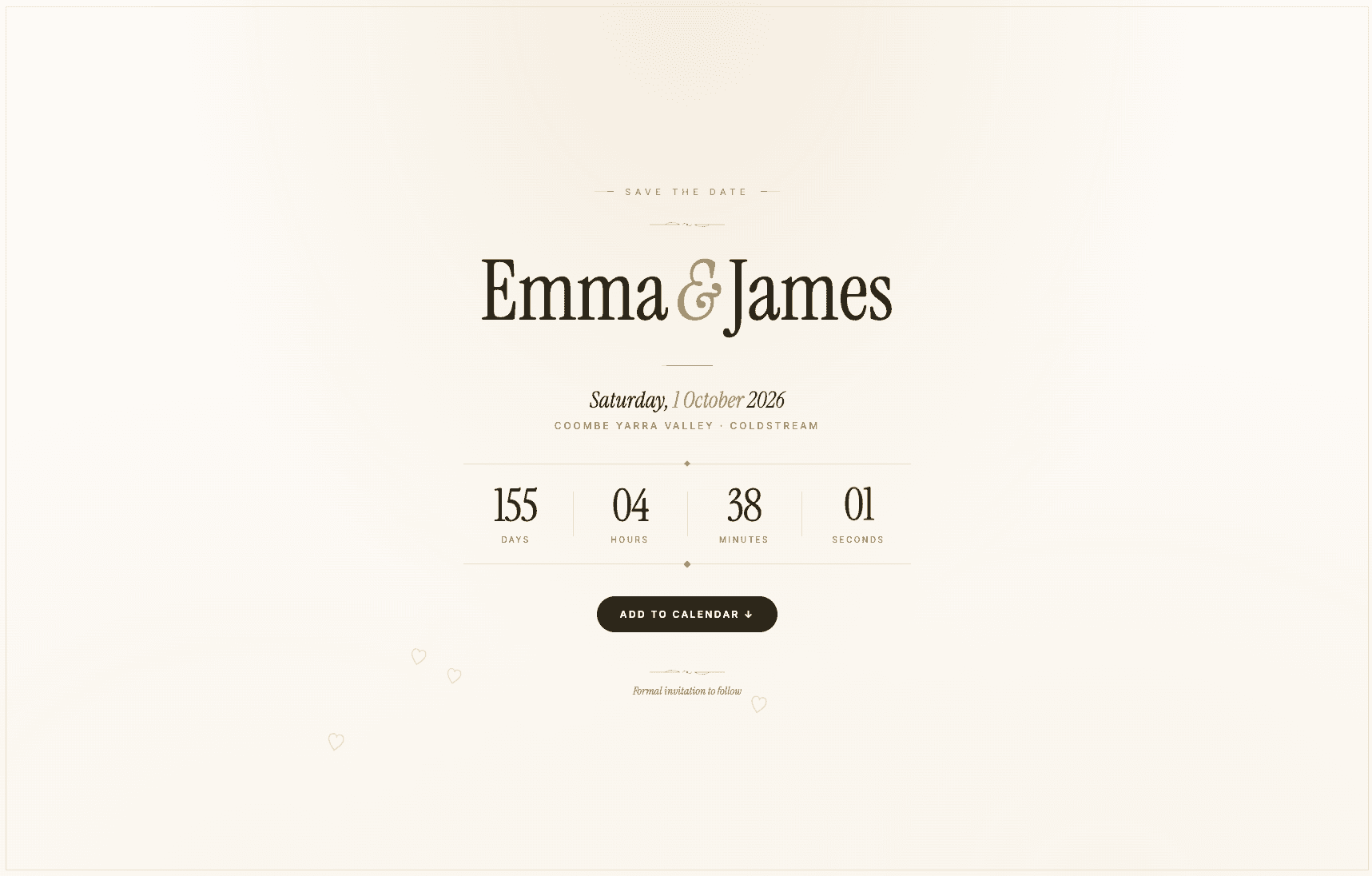 Classic save-the-date reveal