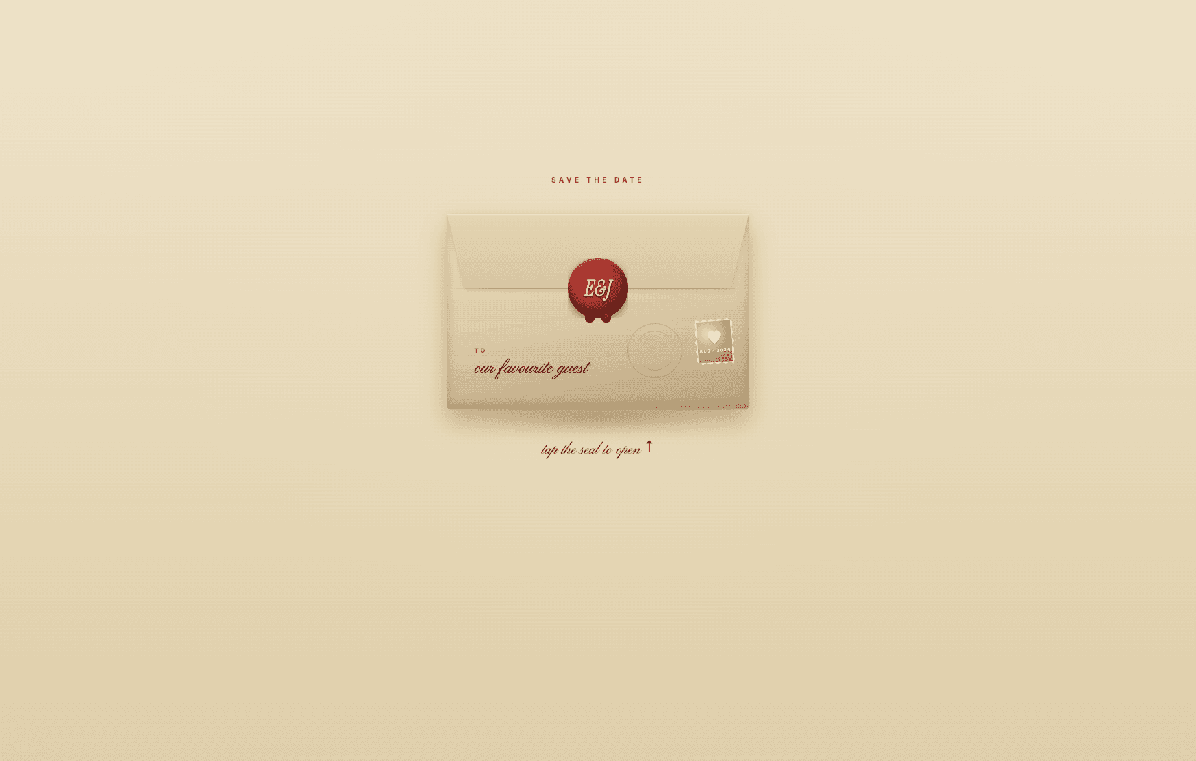 Envelope save-the-date reveal