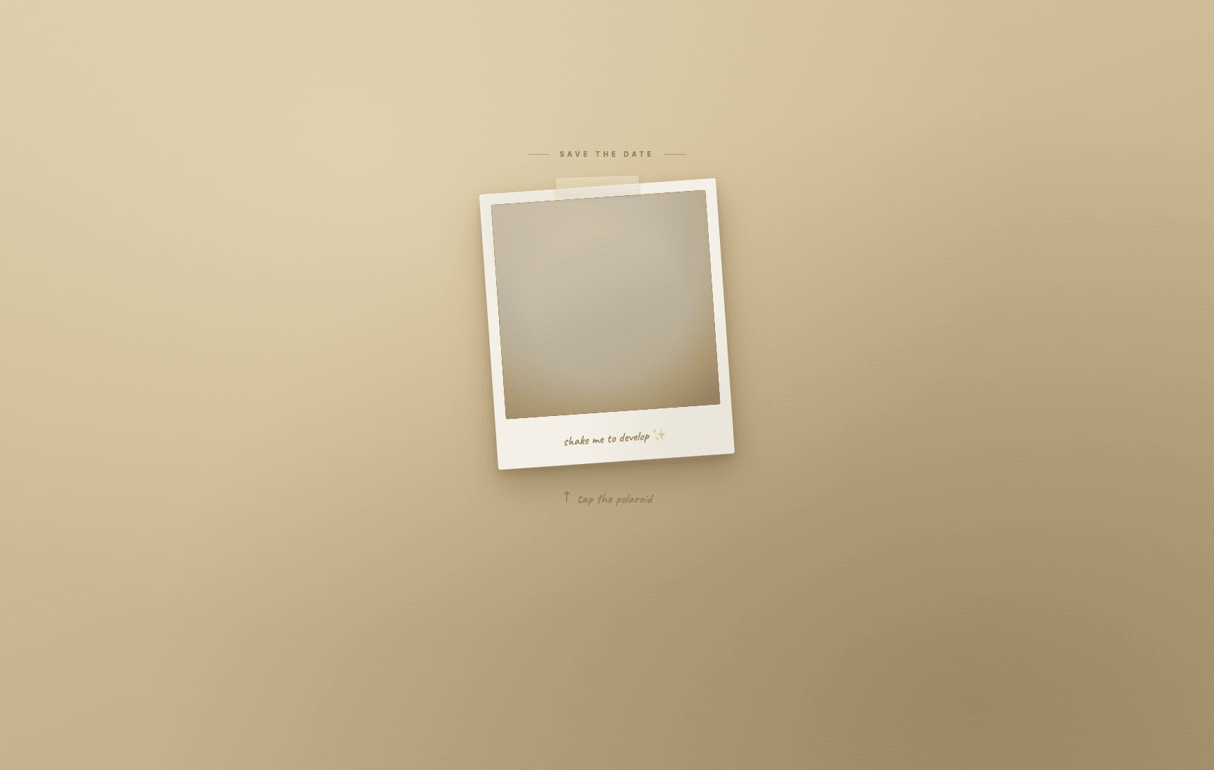 Polaroid save-the-date reveal