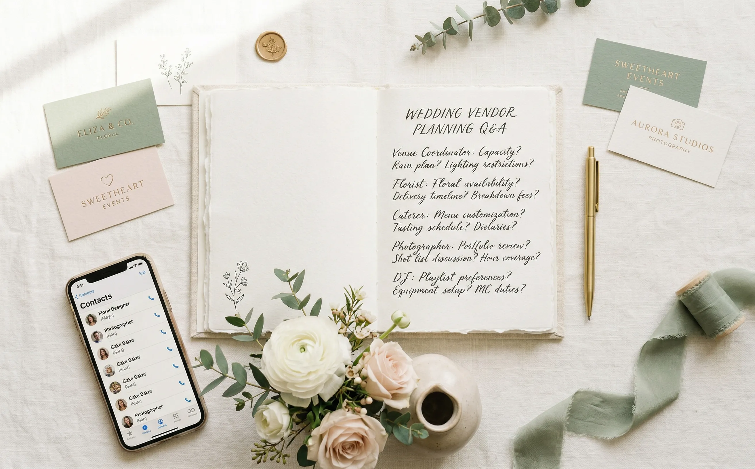 50 Questions to Ask Every Wedding Vendor Before Booking